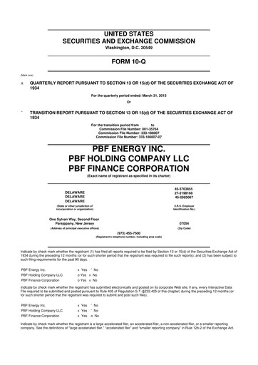 Thumbnail PBF Energy
 10-Q Quarterly Report FY2013 
