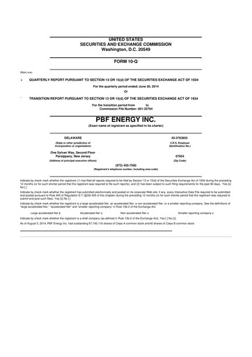 Thumbnail PBF Energy
 10-Q Quarterly Report FY2014 