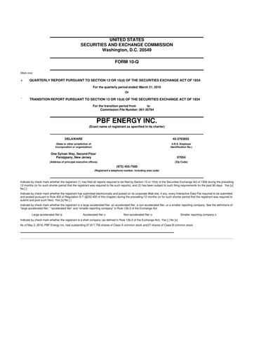 Thumbnail PBF Energy
 10-Q Quarterly Report FY2016 