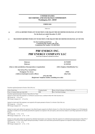 Thumbnail PBF Energy
 10-K Annual Report 2019