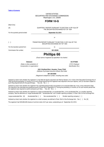 Thumbnail Phillips 66 10-Q Quarterly Report FY2016 