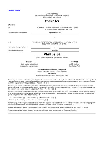 Thumbnail Phillips 66 10-Q Quarterly Report FY2017 