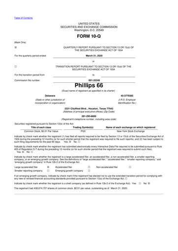 Thumbnail Phillips 66 10-Q Quarterly Report FY2020 