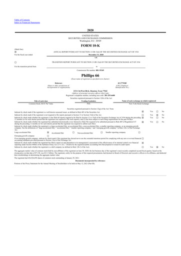 Thumbnail Phillips 66 10-K Annual Report 2020