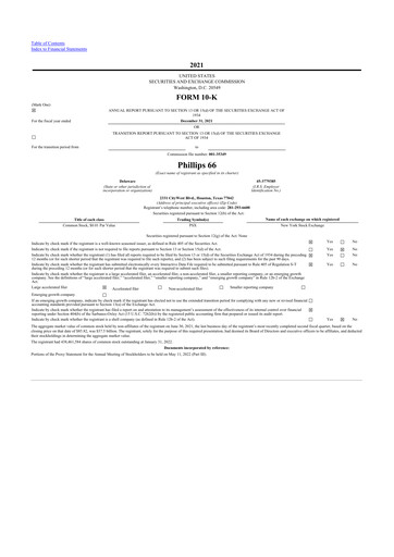 Thumbnail Phillips 66 10-K Annual Report 2021