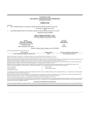 Thumbnail Sera Prognostics 10-K Annual Report 2021