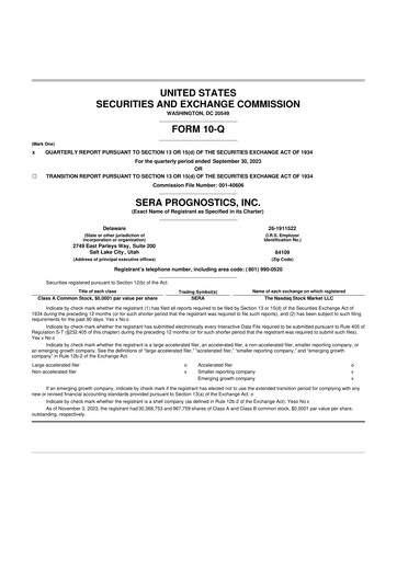 Thumbnail Sera Prognostics 10-Q Quarterly Report FY2023 