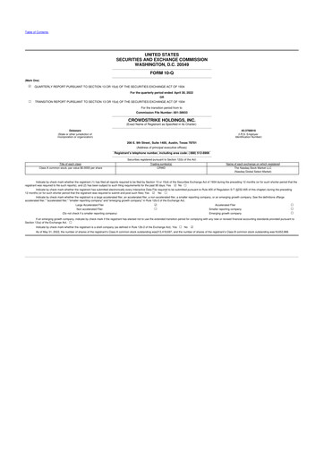 Thumbnail CrowdStrike 10-Q Quarterly Report FY2023 