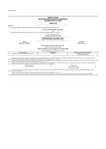Thumbnail CrowdStrike 10-Q Quarterly Report FY2024 