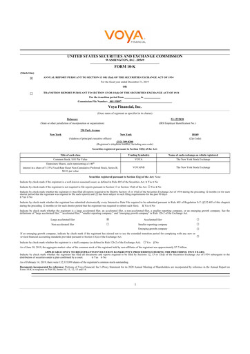 Thumbnail Voya Financial
 10-K Annual Report 2019