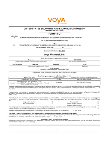 Thumbnail Voya Financial
 10-Q Quarterly Report FY2023 