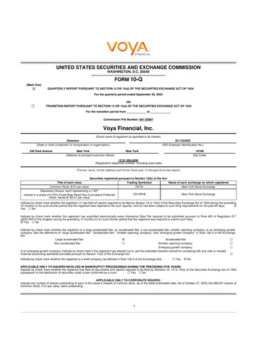 Thumbnail Voya Financial
 10-Q Quarterly Report FY2023 
