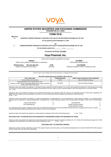 Thumbnail Voya Financial
 10-Q Quarterly Report FY2024 