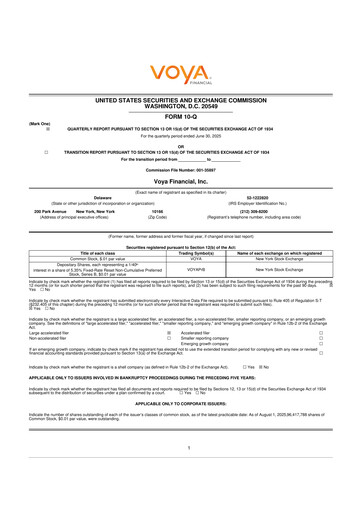 Thumbnail Voya Financial
 10-Q Quarterly Report FY2025 