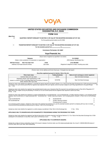 Vorschaubild Voya Financial
 10-Q Quartalsbericht 2026 