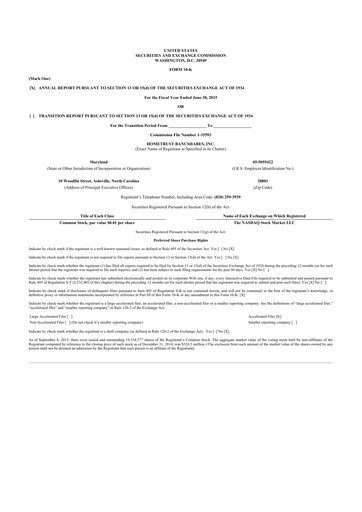 Thumbnail HomeTrust Bancshares
 10-K Annual Report 2015
