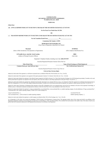 Thumbnail HomeTrust Bancshares
 10-K Annual Report 2016