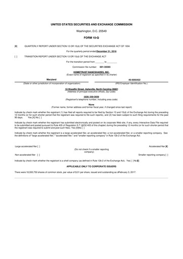 Thumbnail HomeTrust Bancshares
 10-Q Quarterly Report FY2017 