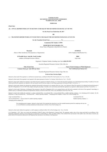 Thumbnail HomeTrust Bancshares
 10-K Annual Report 2017