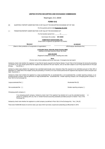 Thumbnail HomeTrust Bancshares
 10-Q Quarterly Report FY2018 