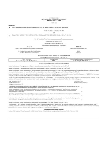 Thumbnail HomeTrust Bancshares
 10-K Annual Report 2023