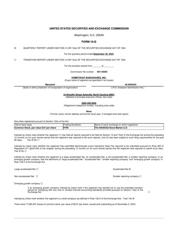 Thumbnail HomeTrust Bancshares
 10-Q Quarterly Report FY2024 