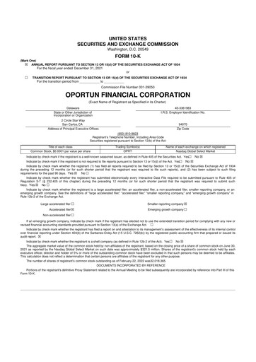 Thumbnail Oportun Financial 10-K Annual Report 2021