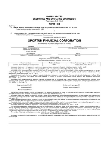 Thumbnail Oportun Financial 10-K Annual Report 2022