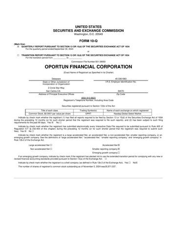 Thumbnail Oportun Financial 10-Q Quarterly Report FY2024 