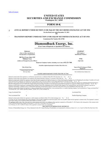 Vorschaubild Diamondback Energy
 10-K Jahresbericht 2012