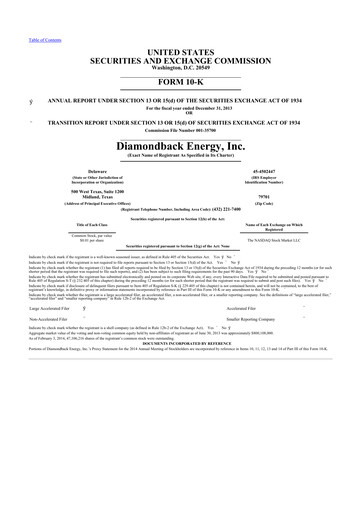 Vorschaubild Diamondback Energy
 10-K Jahresbericht 2013