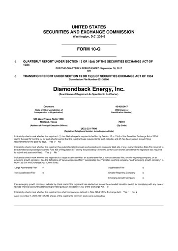Thumbnail Diamondback Energy
 10-Q Quarterly Report FY2017 