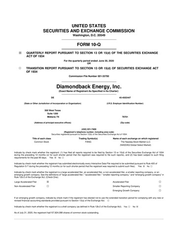 Thumbnail Diamondback Energy
 10-Q Quarterly Report FY2020 