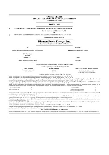 Vorschaubild Diamondback Energy
 10-K Jahresbericht 2023