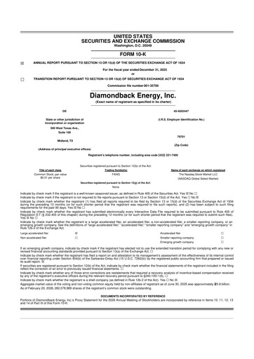 Thumbnail Diamondback Energy
 10-K Annual Report 2025