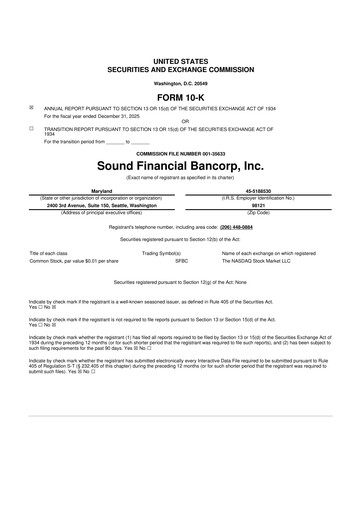 Thumbnail Sound Financial Bancorp 10-K Annual Report 2025