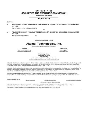 Thumbnail Akamai
 10-Q Quarterly Report FY2013 