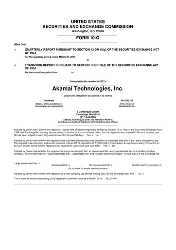 Thumbnail Akamai
 10-Q Quarterly Report FY2014 