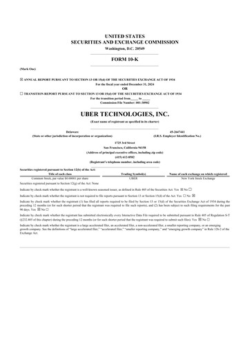 Thumbnail Uber 10-K Annual Report 2024