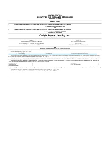 Thumbnail Carlyle Secured Lending 10-Q Quarterly Report FY 