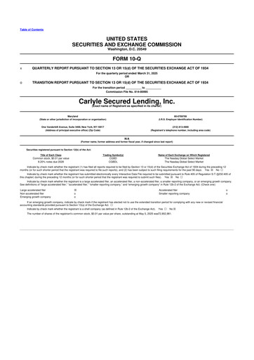 Thumbnail Carlyle Secured Lending 10-Q Quarterly Report FY2025 