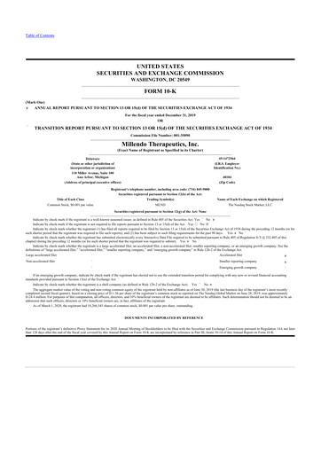 Thumbnail Tempest Therapeutics 10-K Annual Report 2019