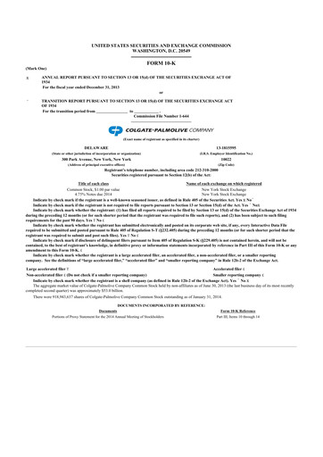 Thumbnail Colgate-Palmolive 10-K Annual Report 2013