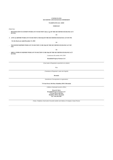 Thumbnail Brookfield Property Partners
 20-F Annual Report 2018