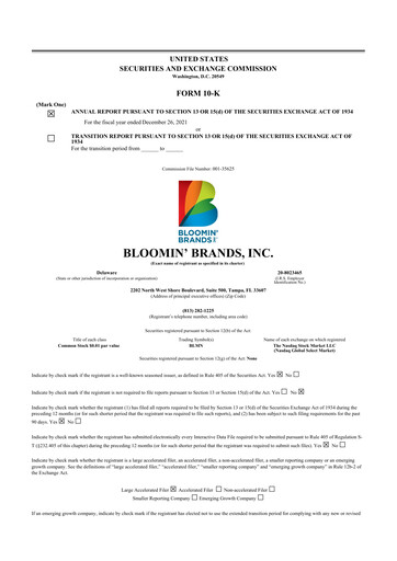 Thumbnail Bloomin' Brands 10-K Annual Report 2021