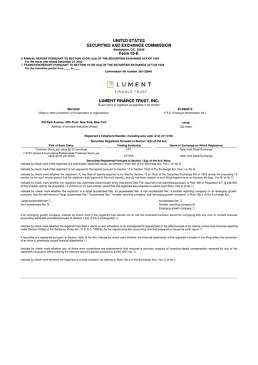 Vorschaubild Lument Finance Trust 10-K Jahresbericht 