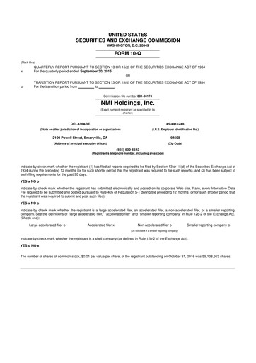 Vorschaubild NMI Holdings
 10-Q Quartalsbericht 2016 