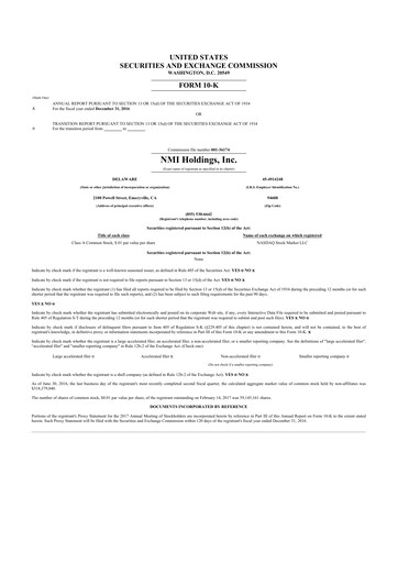 Thumbnail NMI Holdings
 10-K Annual Report 2016