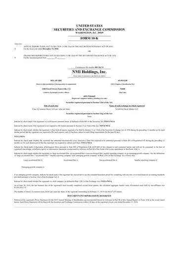 Thumbnail NMI Holdings
 10-K Annual Report 2018