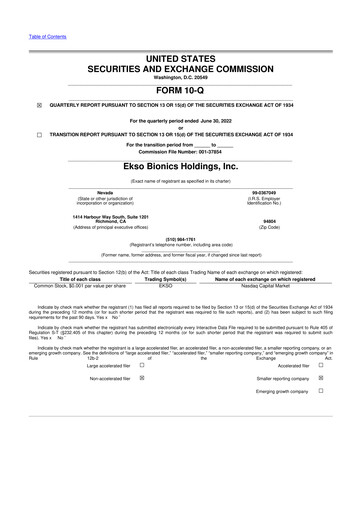 Thumbnail Ekso Bionics
 10-Q Quarterly Report FY2022 